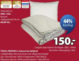 Jysk Texel Droom 4-seizoenen dekbed aanbieding