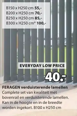 Jysk Feragen verduisterende lamellen aanbieding