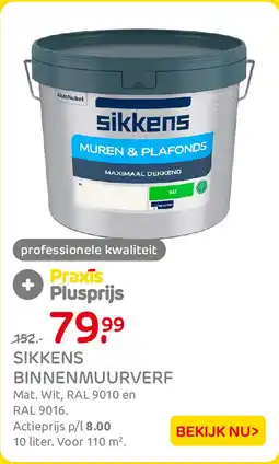 Praxis Sikkens Binnenmuurverf aanbieding