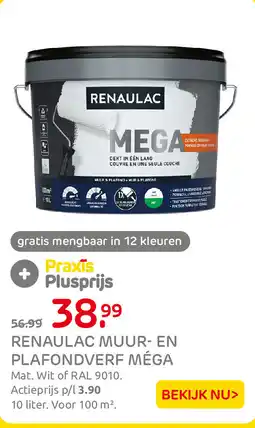 Praxis Renaulac Muur en Plafondverf Méga aanbieding
