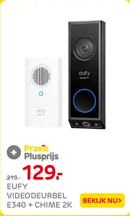 Praxis Eufy Videodeurbel E340 + Chime 2K aanbieding