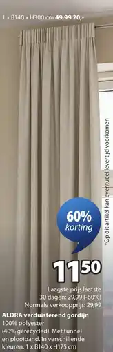 Jysk Aldra verduisterend gordijn aanbieding