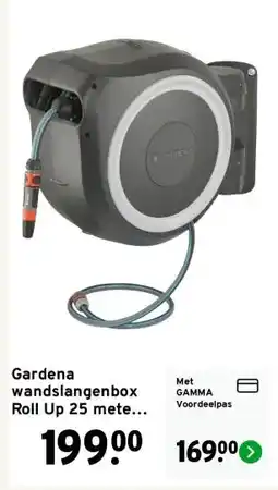 GAMMA Gardena wandslangenbox Roll Up 25 meter grijs/wit incl. tuinspuit aanbieding