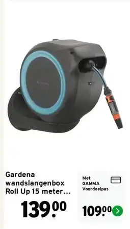 GAMMA Gardena wandslangenbox Roll Up 15 meter incl. tuinspuit aanbieding