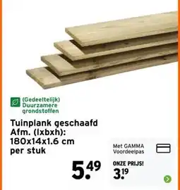 GAMMA Tuinplank geschaafd Afm. (lxbxh): 180x14x1.6 cm aanbieding