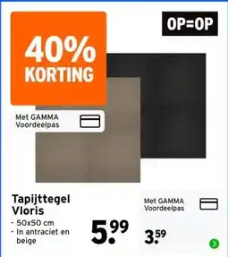 GAMMA Tapijttegel Vloris aanbieding