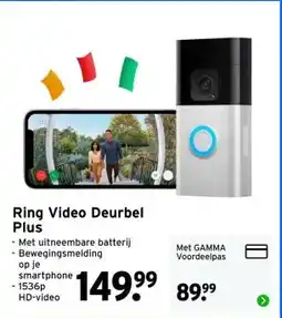 GAMMA Ring Video Deurbel Plus aanbieding