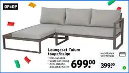GAMMA Loungeset Tulum taupe/beige aanbieding