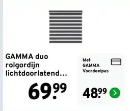 GAMMA GAMMA duo rolgordijn lichtdoorlatend antraciet (kleurnr. 4502) 60x160 cm (bxh) aanbieding