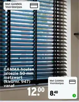 GAMMA GAMMA houten jaloezie 50 mm matzwart (kleurnr. 947) aanbieding