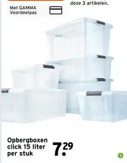 GAMMA Opbergboxen click 15 liter aanbieding