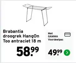 GAMMA Brabantia droogrek HangOn Too antraciet 18 m aanbieding