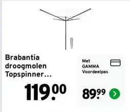 GAMMA Brabantia droogmolen Topspinner antraciet 50 m aanbieding