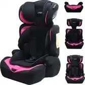 Bol.com Cabino Autostoel i-Size - Groep 1/2/3 (76 - 150 cm) - Gordel - Zwart/Roze aanbieding