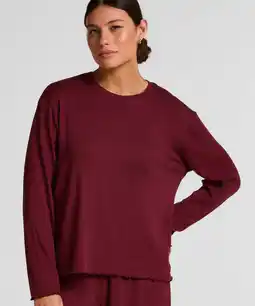 Hunkemoller Hunkemöller Pyjama Top Loose Pointelle Rood aanbieding