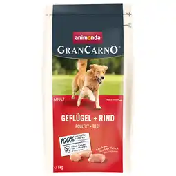 Zooplus 1 kg + 1 kg gratis! Animonda Grancarno droogvoer voor honden 2 kg. - Adult Gevogelte + Rund 2 x 1 kg aanbieding