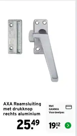 GAMMA AXA Raamsluiting met drukknop rechts aluminium aanbieding