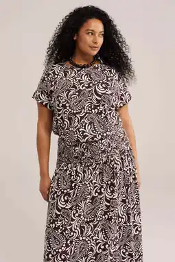 Wehkamp WE Fashion Curve T-shirt bruin aanbieding