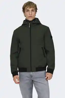 Wehkamp ONLY & SONS softshell jas donkergroen aanbieding
