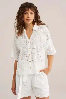 Wehkamp WE Fashion blouse broderie wit aanbieding