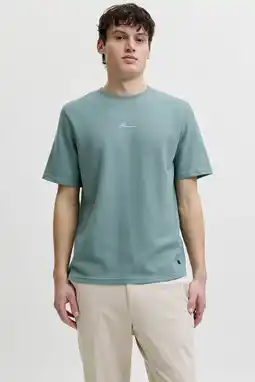 Wehkamp JACK & JONES PREMIUM regular T-shirt met textuur groen aanbieding