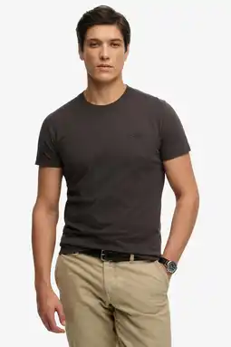 Wehkamp Superdry slim T-shirt donkerbruin aanbieding