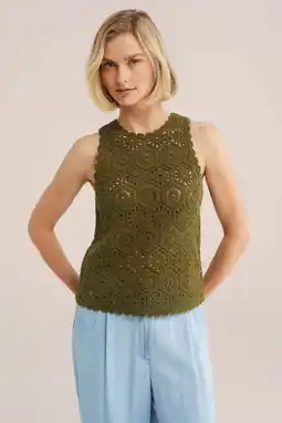 Wehkamp WE Fashion top crochet groen aanbieding