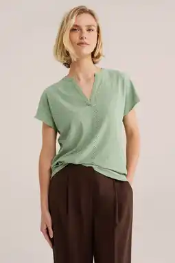Wehkamp WE Fashion top lichtgroen broderie aanbieding
