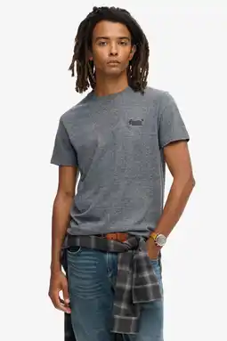 Wehkamp Superdry slim T-shirt grijsblauw aanbieding