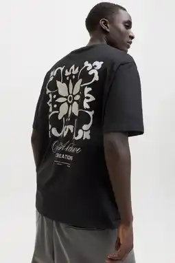 Wehkamp JACK & JONES oversized T-shirt met backprint zwart aanbieding