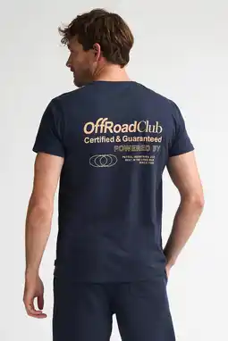 Wehkamp Petrol Industries regular T-shirt met backprint donkerblauw aanbieding