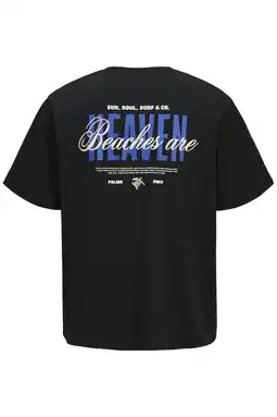 Wehkamp JJ REBEL relaxed T-shirt met backprint zwart aanbieding