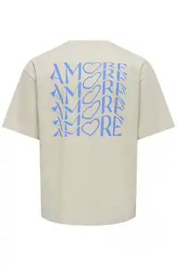 Wehkamp ONLY & SONS oversized T-shirt met backprint beige aanbieding