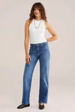 Wehkamp WE Fashion Blue Ridge straight leg jeans medium blue denim aanbieding