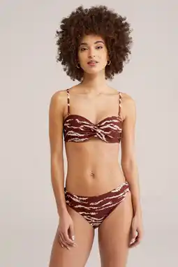 Wehkamp WE Fashion bikinibroekje donkerrood/ecru aanbieding