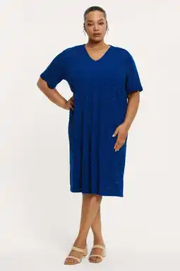 Wehkamp YOEK midi jurk fijn gebreid blauw aanbieding
