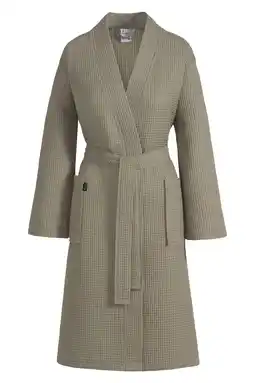 Wehkamp Vandyck unisex badjas Biarritz met wafelstructuur taupe aanbieding