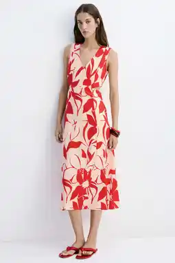 Wehkamp Mango gebloemde maxi jurk - rood aanbieding