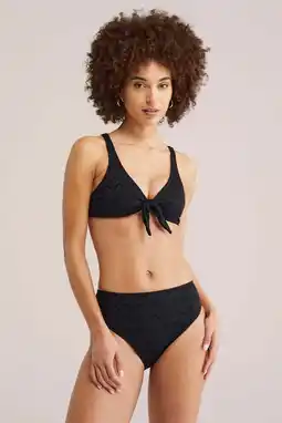 Wehkamp WE Fashion high waist bikinibroekje met textuur zwart aanbieding