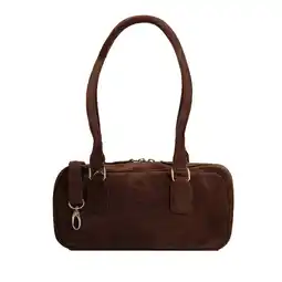 Wehkamp Manfield suede schoudertas bruin aanbieding