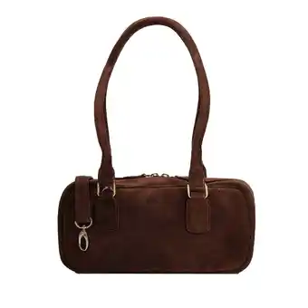 Wehkamp Manfield suede schoudertas bruin aanbieding