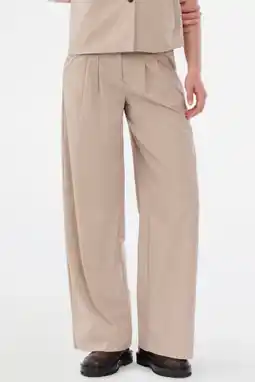 Wehkamp Modström regular highwaist broek beige aanbieding