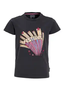 Wehkamp Me & My Monkey regular T-shirt Chloe antraciet met glitter aanbieding