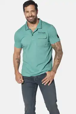 Wehkamp Jan Vanderstorm +FIT Collectie polo Plus Size STILTOR turquoise aanbieding