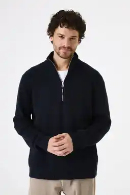 Wehkamp Garcia trui met wol rib gebreid donkerblauw aanbieding