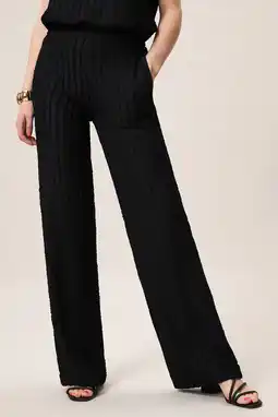 Wehkamp Miss Etam denim wide leg regularwaist broek zwart aanbieding