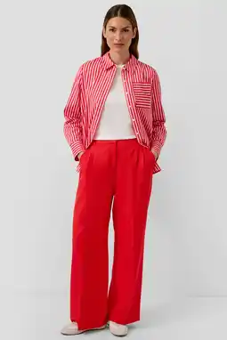 Wehkamp s.Oliver BLACK LABEL straight regularwaist broek rood aanbieding