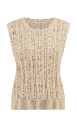 Wehkamp Claudia Sträter spencer beige crochet aanbieding