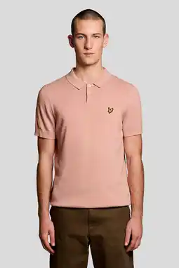 Wehkamp Lyle & Scott regular polo fijn gebreid roze aanbieding