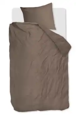 Wehkamp Studio LIVIT lyocell satijn dekbedovertrek 1-persoons taupe (140x220 cm) aanbieding